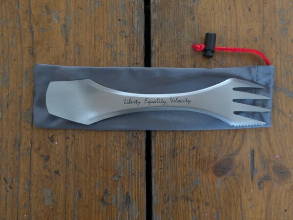 "Liberty, Equality, Velocity" titanium spork
